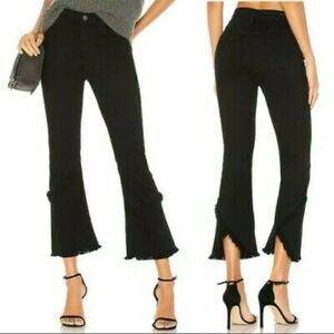 Citizen Of Humanity Drew Fray High Rise Crop Flare Black Jeans Women’s 25 Boho